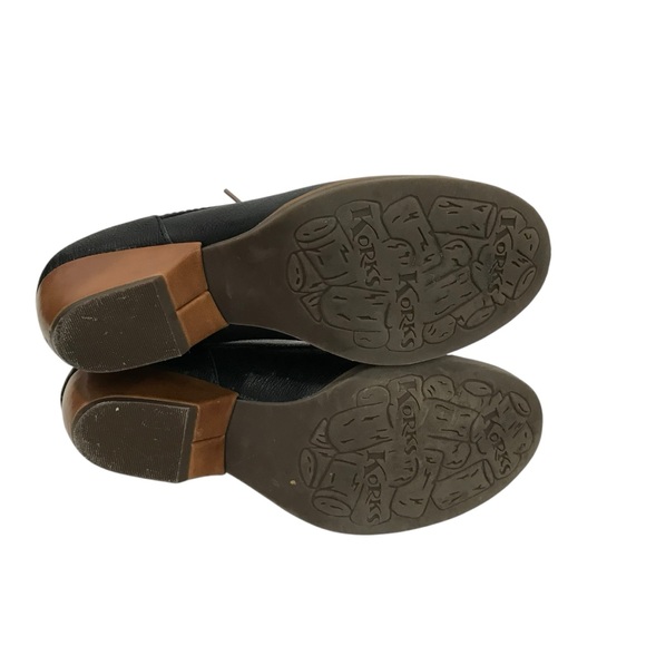 Kork-Ease Women’s Black Brown Leather Estella Cap Toe Lace Up Ankle Bootie 8.5 - Picture 6 of 7